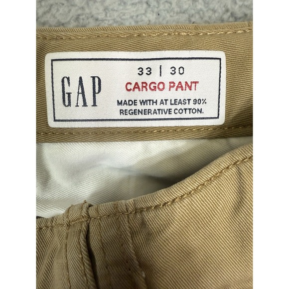 Y2K‎ Gap Men's 33x30 Cargo Pant Tan Brown Khaki Loose Straight Leg - Picture 7 of 10